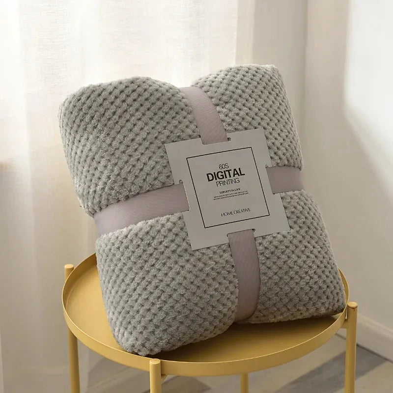 No Ribbon Baby Blanket Soft Fleece Infant Quilt Bedding Swaddle Wrap Blanket Warm Newborn Stroller Sleep Cover Nursery