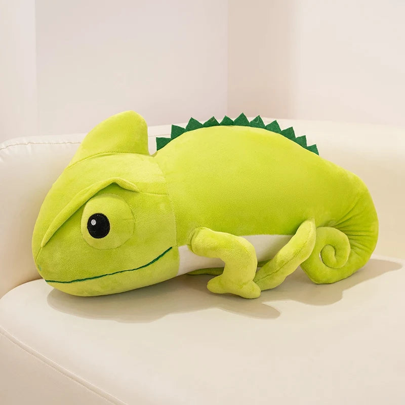 Hot 2026 New Cute Chameleon Plush Toys Stuffed Chubby Cartoon Crawling Lizard Doll Warm Soft Home Throw Pillow Funny Kids Gift