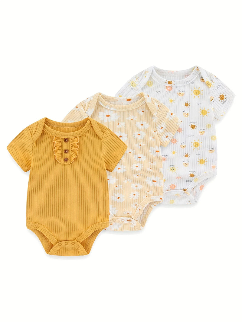 3/4/5 Pcs/Lot Four Seasons Unisex Cartoon Newborn Boy Girl Bodysuits Soft Cute Infant Oneises Clothes Baby Shower Gift