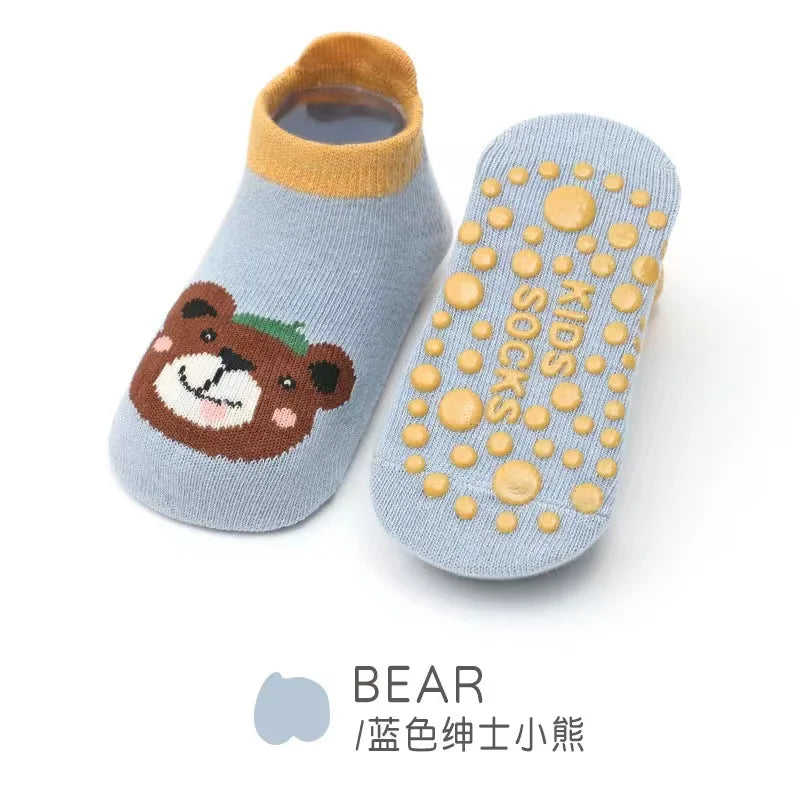 Non Slip Baby Toddler Socks Soft Anti Skid Floor Socks for Newborns and Infants With Rubber Grips For 0-5Years Cotton Baby Socks