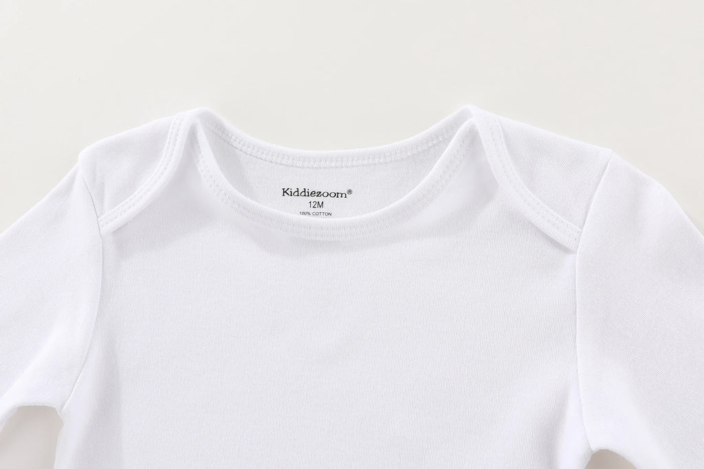 Kiddiezoom Spring Autum1 PCS Solid Unisex Long Sleeve Baby Boy Girl Bodysuits Soft 100%cotton Newborn Onesies Infant clothes