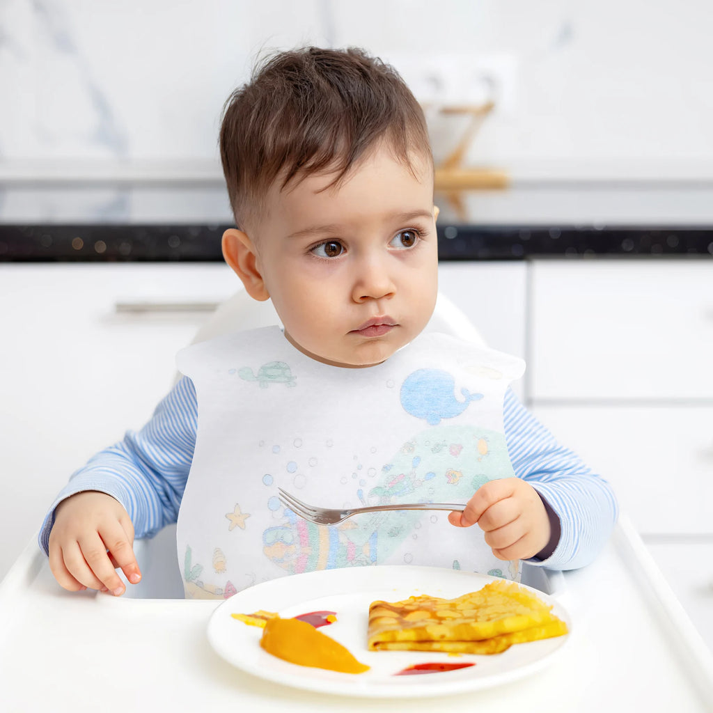 40pcs Baby Disposable Bib Teething Kids Feeding Apron Clothes Protector For Infant Toddlers   Kids Meal Baby Eating Apron