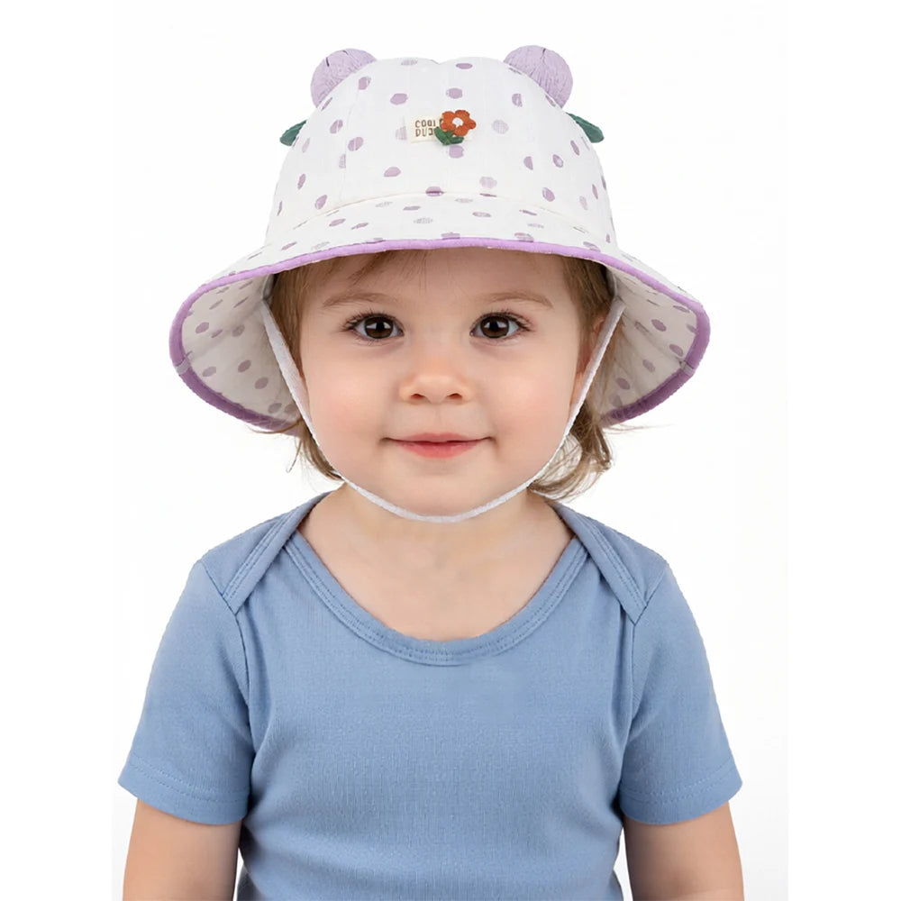 Panama Summer Baby Sun Hat for Girls Fashion Ball Hat Cute Dot Big Brim Toddler Bucket Hats Baby Beach Sun Hat Kids Sun Cap