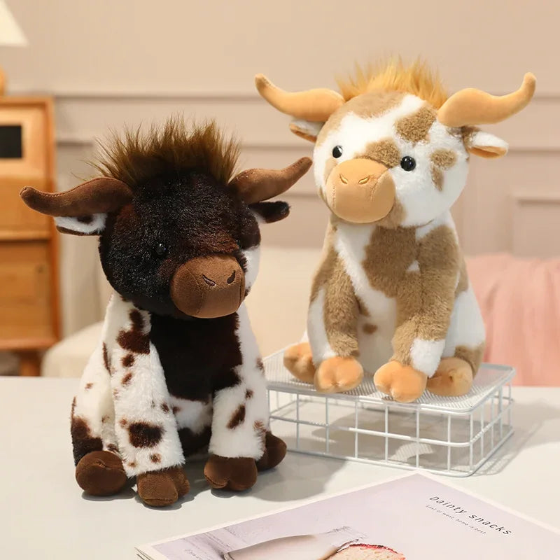 New 1pc 30cm Treasuringu New Highland Cattle Stuffed Toys Highland Cow Plush Toy Soft Animals Fluffy Doll Birthday Gift For Kids