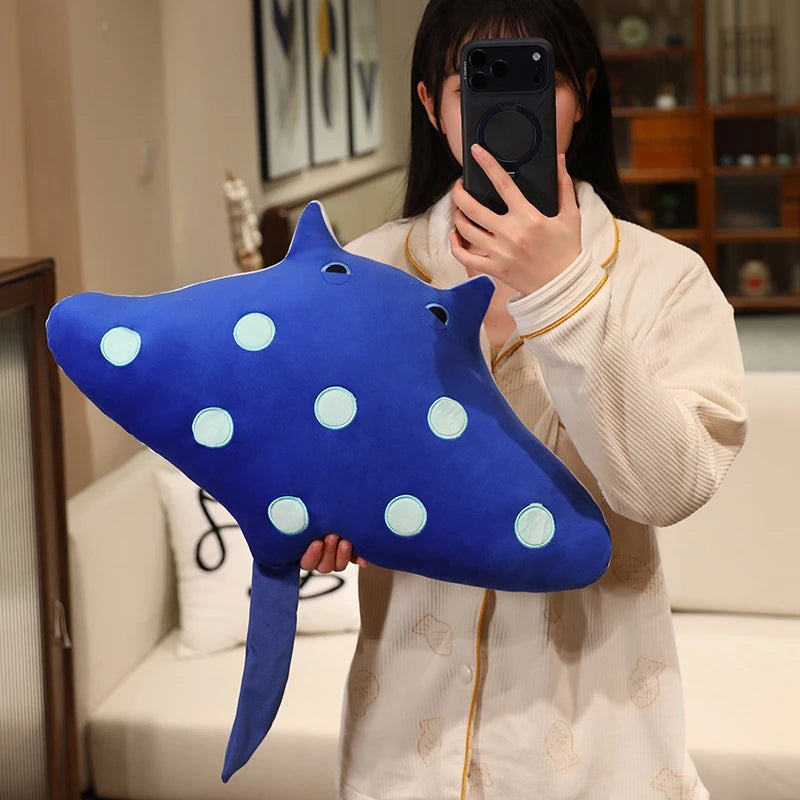 Hot Ray Cat Manta Rays Plush Toy Soft Stuffed Sea Animals Devil Fish Cute Sleeping Companion Cuhsion for Children Birthday Gifts