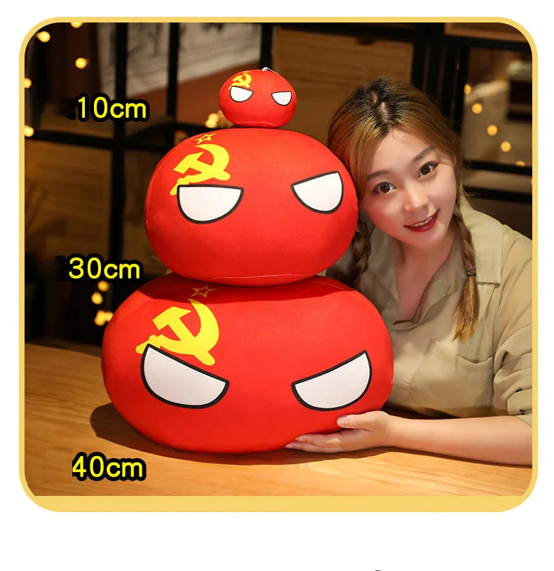 Hot  10/30/50cm Polandball Country Ball Toy Plush Pendant Plush Doll Countryball Ussr Usa France Russia Uk Japan Germany  Italy