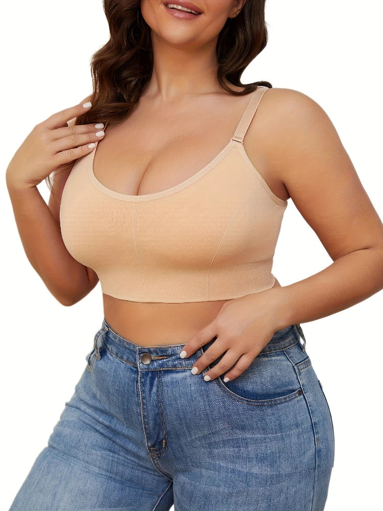 Women Bra Plus Size Seamless Brassiere Breathable Wire Free Bralette Underwear Comfortable Active Padded Brassiere Crop Top