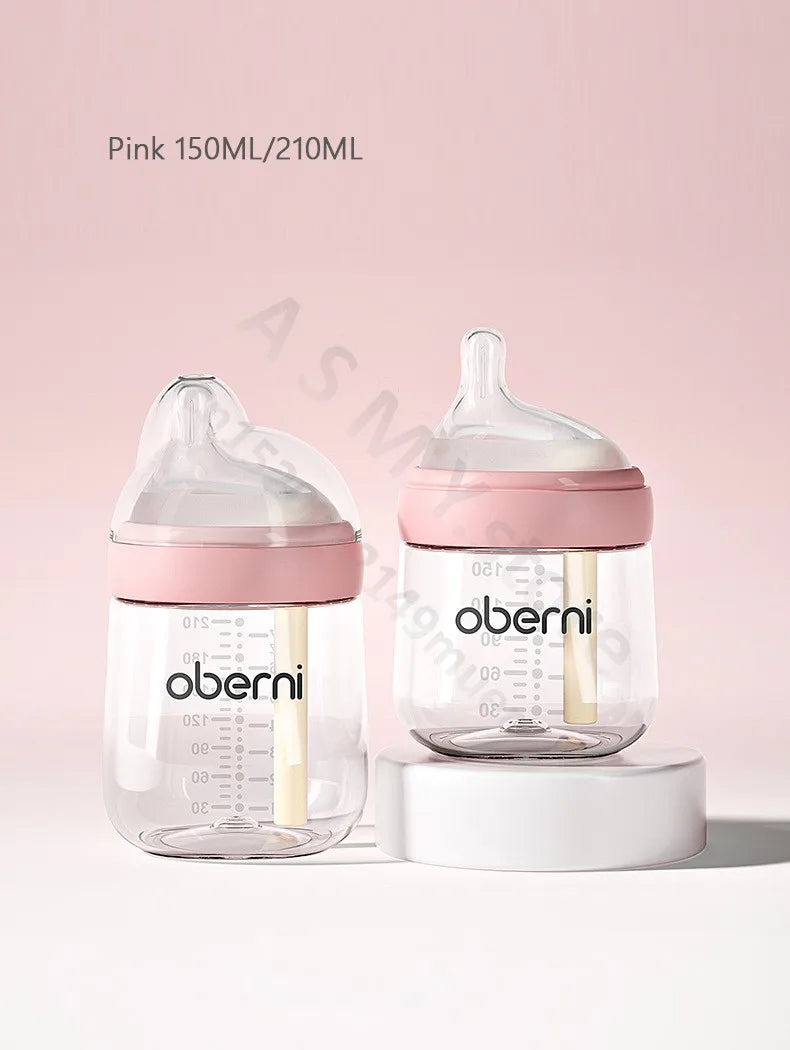 Anti-flatulence newborn glass bottle / wide mouth eccentric nipple anti-breastfeeding bottle / 150ML210ML glass bottle
