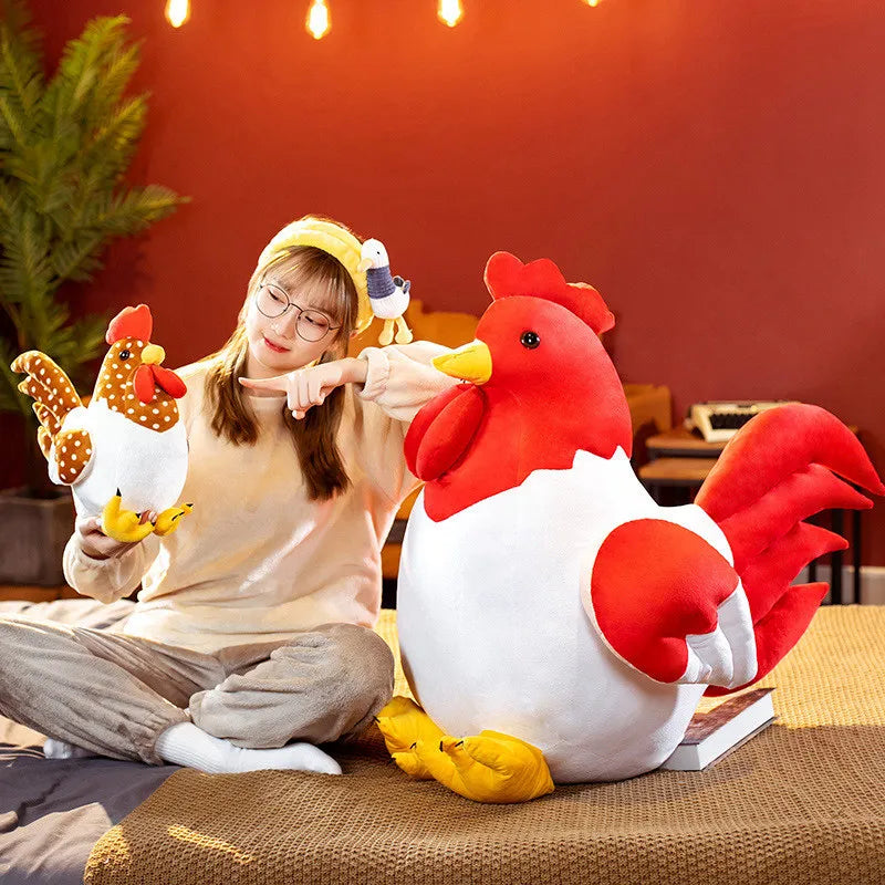 Nice 1pc Simulation Cock Plush Toys Stuffed Soft Chicken Dolls Animal Poultry Pillow Funny Home Cushion Decor Birthday Gift