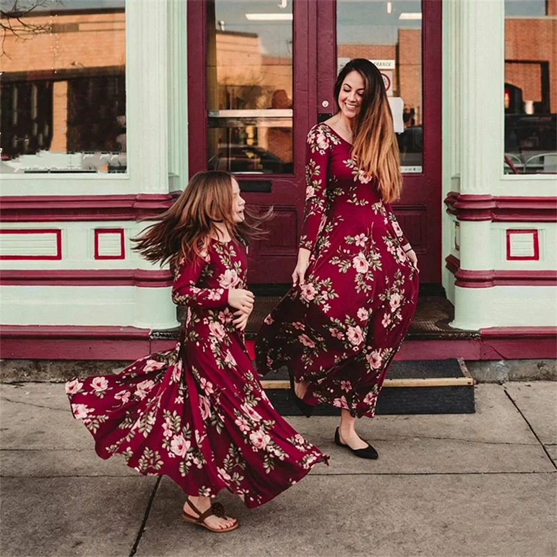 Summer Dress Women Casual Family Matching Outfits Mother Daughter Dress Girl Robe Boho Dresses Children's Clothing Vestidos
