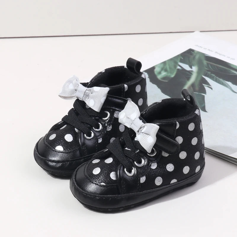 Baby Girl Spring and Autumn Butterfly Bowknot Soft Sole Comfortable Prewalker Shoes Indoor Outdoor Walking Shoes First Walkers