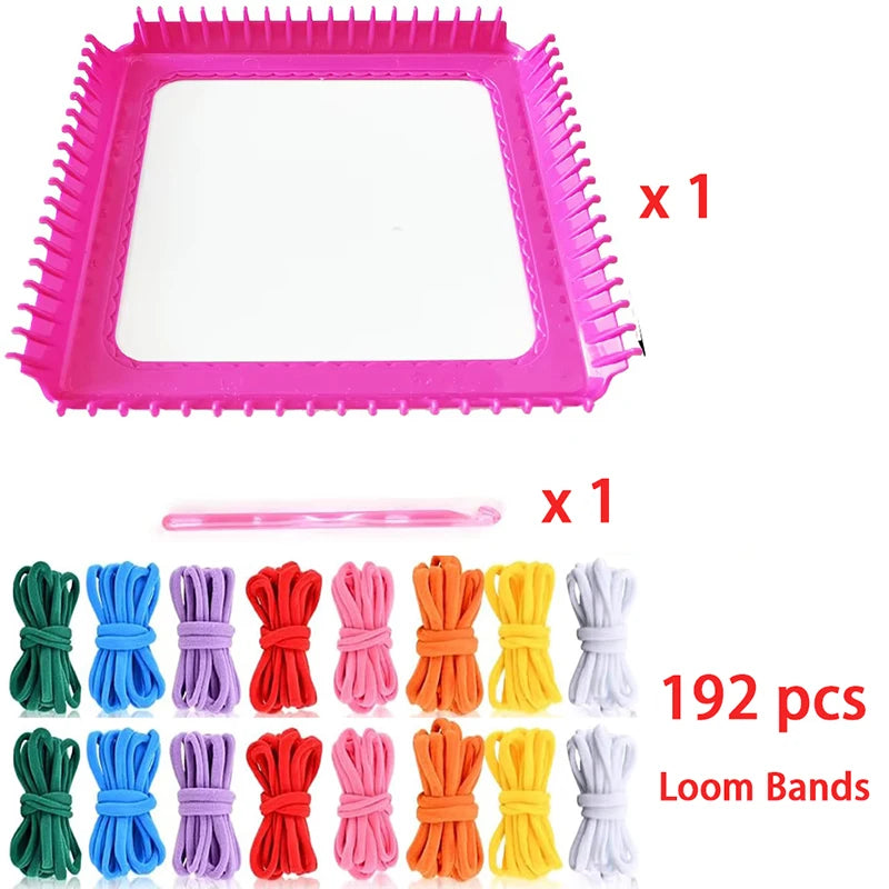 Weaving Loom Kit Toys, DIY Arts and Crafts for Kids and Adults, Ideal Gifts for Girls Ages 5 6 7 8-12 13, Easy Potholder Loom Kn