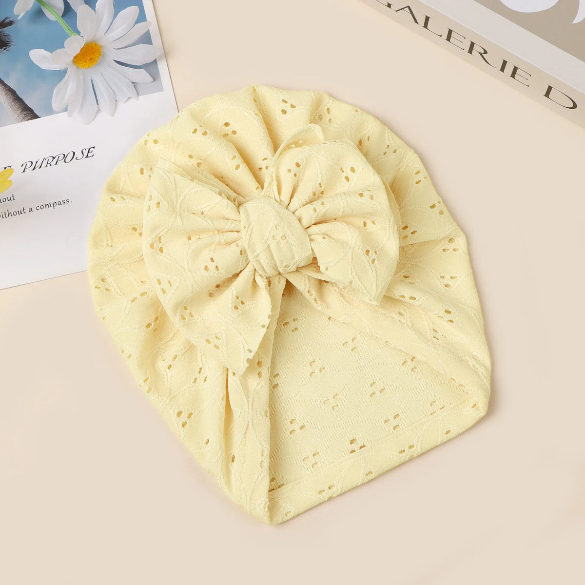 Brand Double Layer Soft Knit Newborn Beanie With Bow Hat Model NBK01 Photo Prop For Baby Photos