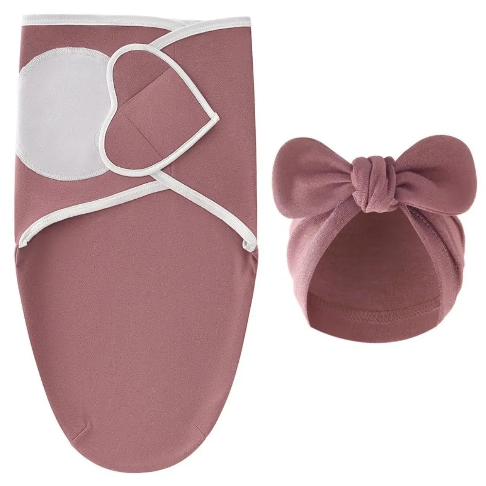 Bowknot Blanket Hat Set Soft Fabric Lightweight Material Newborn Photography Blanket Flower Adjustable Wrap