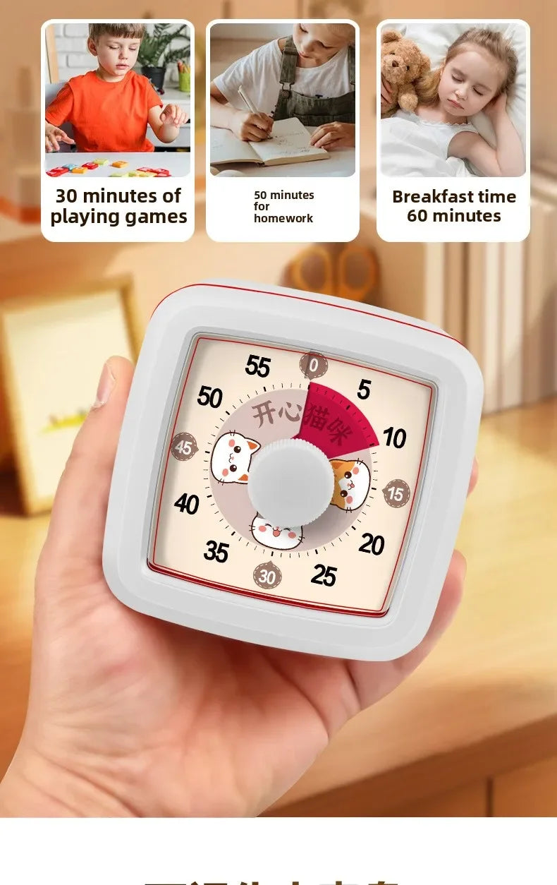 Visual Timer With Night Light School Minuteur 60-Minute Countdown Timer for Kids and Adults Pomodoro Stopwatch Clock