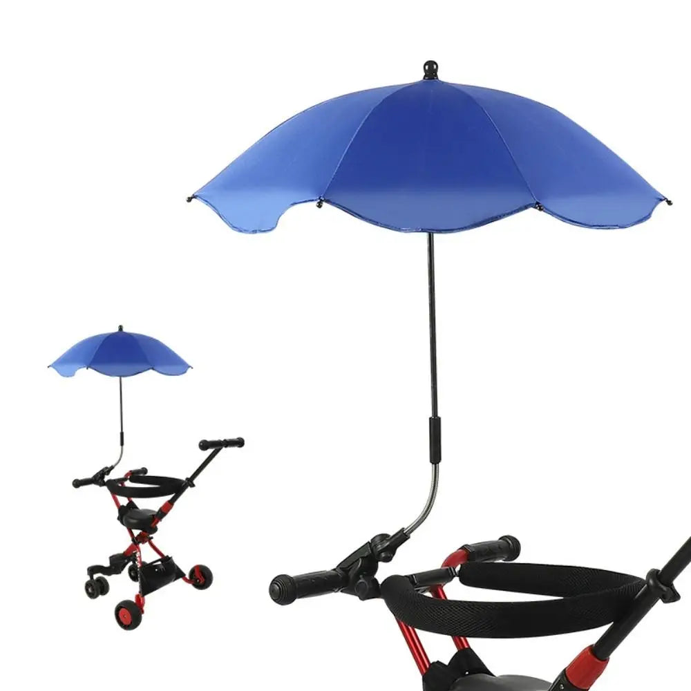 360° Baby Stroller Folding Umbrella UV Sun Rain Protection Sunshade Baby Pram Parasol Adjustable Outdoor Pushchair Canopy