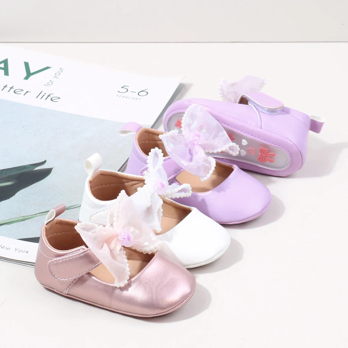Spring Early Season New Style Rubber-Soled Anti-Slip Girls' Low-Top Toddler Shoes Stylish And Simple Front-Facing Shoes