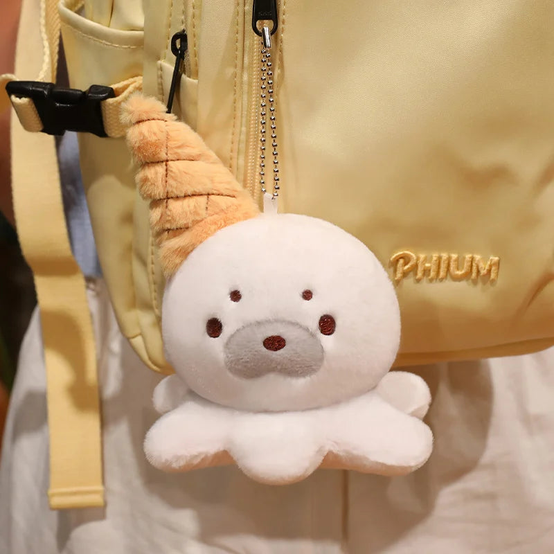 Hot 1pc 15cm Ice Cream Octopus Small Animal Plush Doll Head Sweet Cone Decor Seal Duck Rabbit Fox Toy Backpack Child Friend Gift