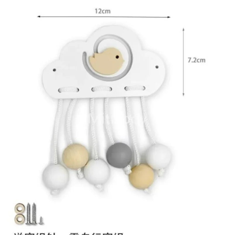 Montessori Wooden Busy Board Educational Toy With Zipper Numeric Letters Cloud Pairing Learning Gift