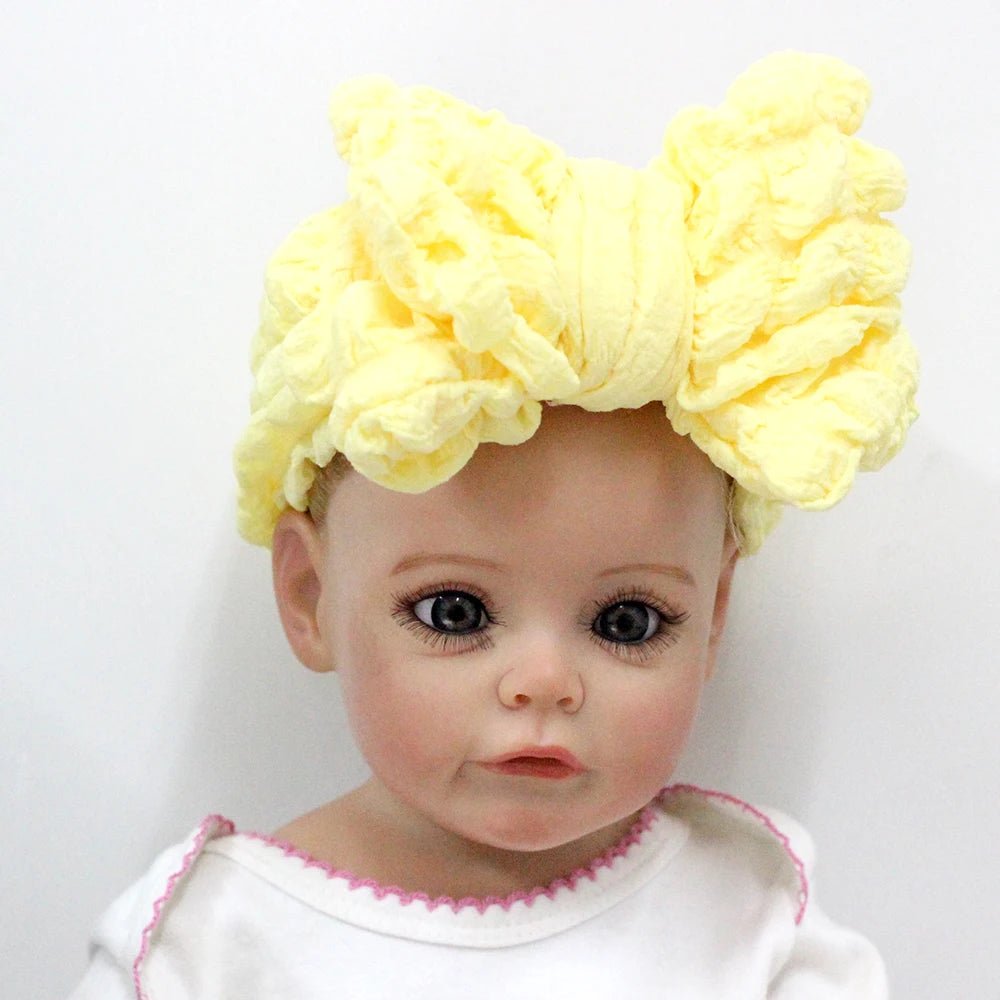 Bubble Print Beanie for Baby Girls Big Bowknot Turban Hat kids Indian Cap Cotton Beanies Infant Popcorn Hats Newborn Headwear