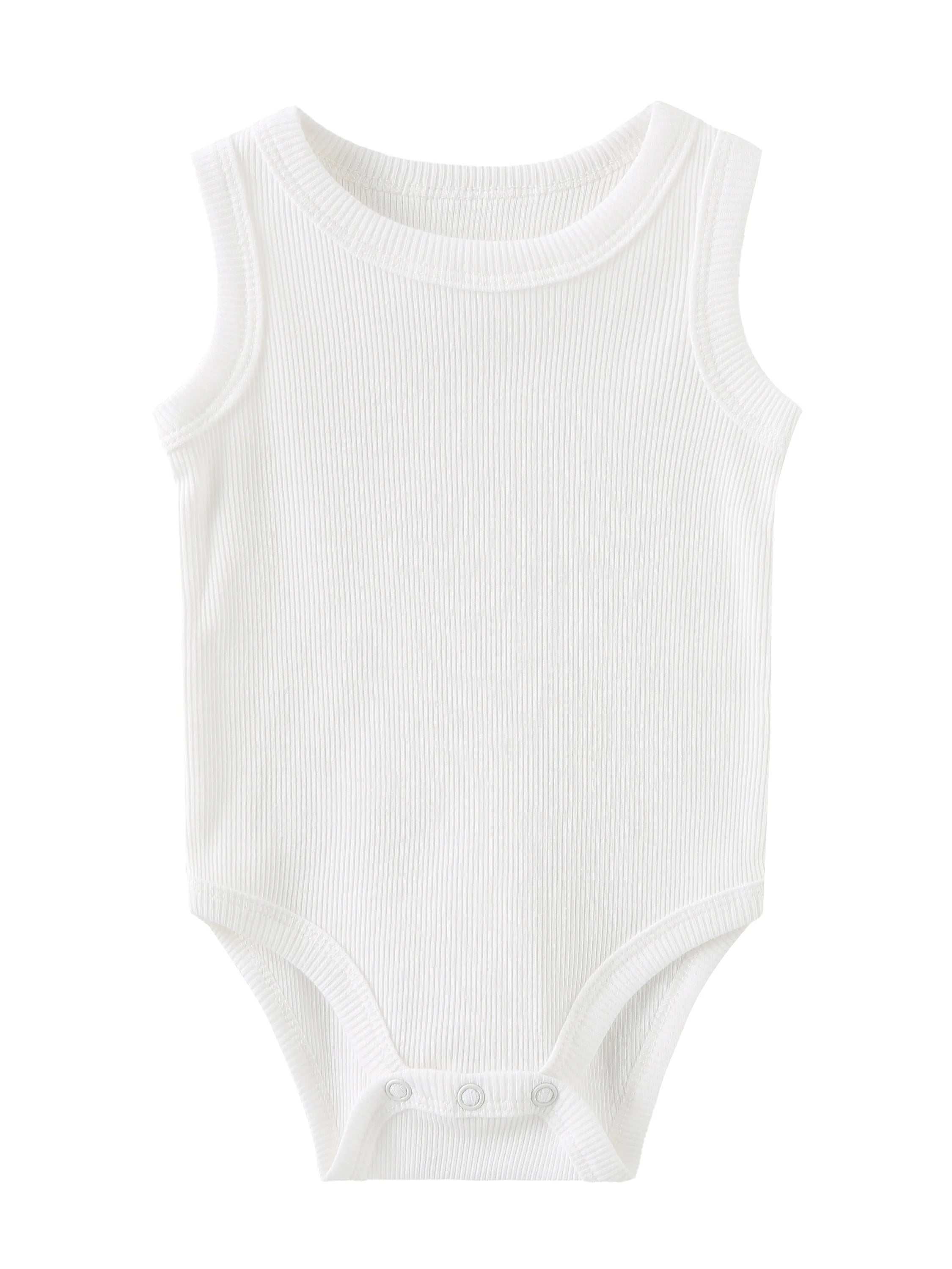 Kiddiezoom Summer Fashion Cartoon Sleeveless Baby Boy Girl Bodysuits+Pants Soft Baby Boy Girl Clothes