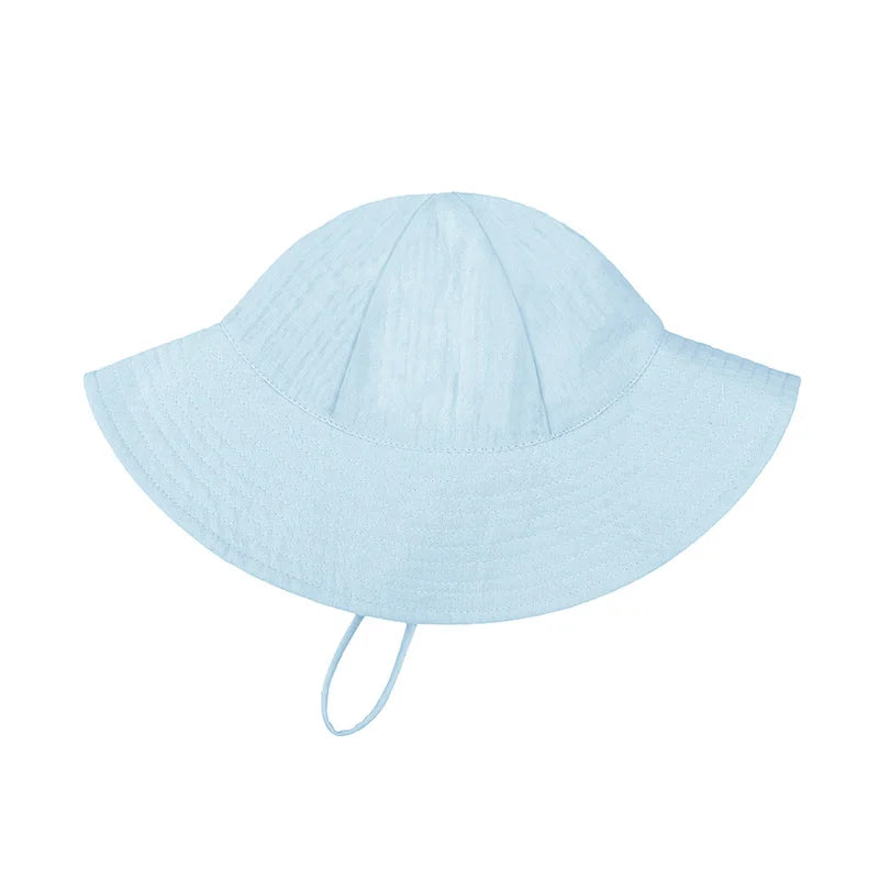 Adjustable Baby Summer Hat Muslin Children Panama Cap for Girls Boys 100% Cotton Kids Bucket Hat Outdoor Beach Infant Cap 1-3Y