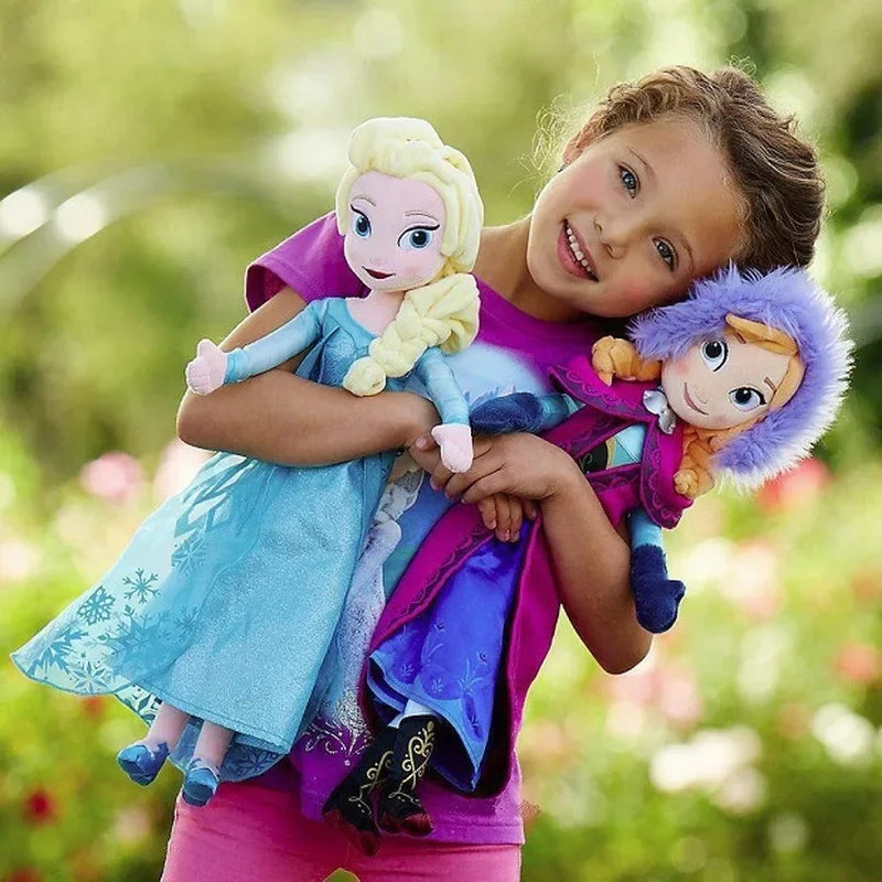 50cm Frozen Elsa Doll Princess Anna Elsa Plush Doll Elza Stuffed Kids Toys Halloween Birthday Gift