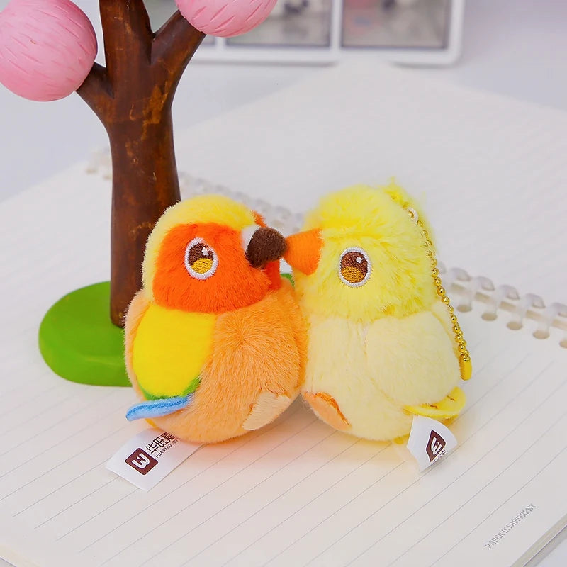 Kissing Couple Bird Plush Toys Stuffed Kissy Lovers Magnet Parrot Doll Bag Pendant Gifts for Couples Valentine's Day