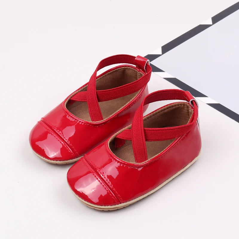 2025 Spring And Autumn Baby Girls First Walking Outdoor Toddler Shoes With High Quality PU Leather For 0-18M Baby Princess Shoes