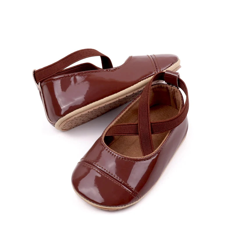 2025 Spring And Autumn Baby Girls First Walking Outdoor Toddler Shoes With High Quality PU Leather For 0-18M Baby Princess Shoes
