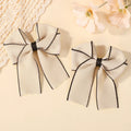 2Pcs/set Elegant Solid Ribbon Bowknot Pearl Hair Clips for Women Girls Korean Handmade Bows Hairpin Headwear Hair Accessories