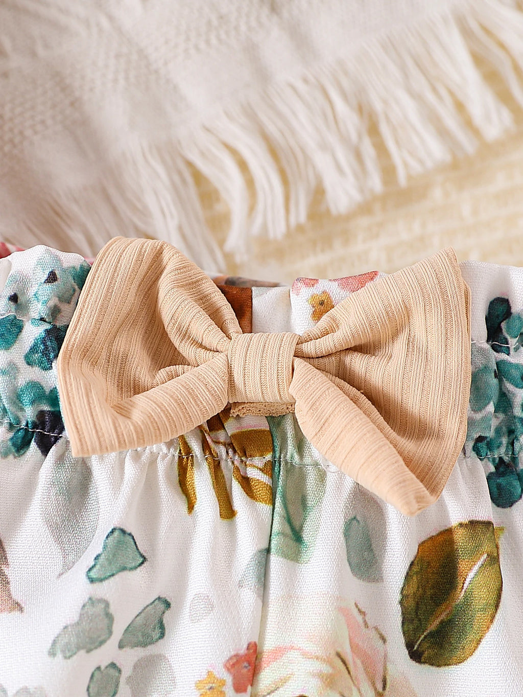 3pcs Newborn Baby girl Ruffle Short sleeve Bodysuit+Bow Printed shorts+Headband 0-18 Months Cute Baby Summer Set