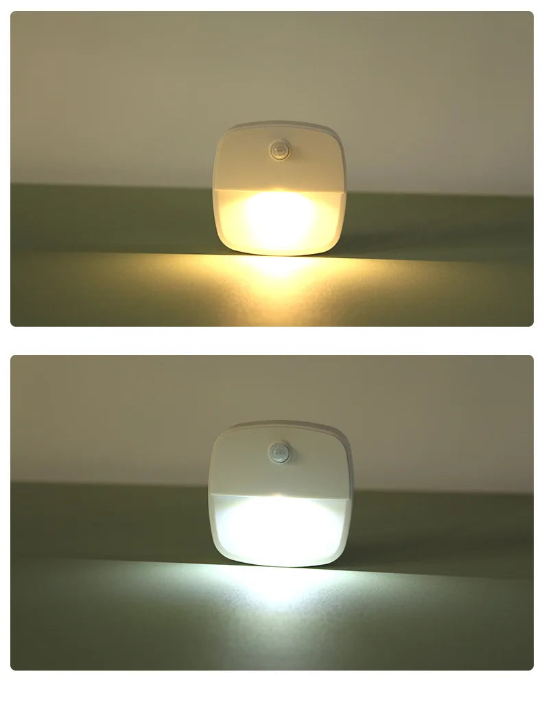 LDHLM Motion Sensor Light LED Night Lights AAA Battery Powered Bedroom Wall Staircase Closet Aisle Body Induction Lamp