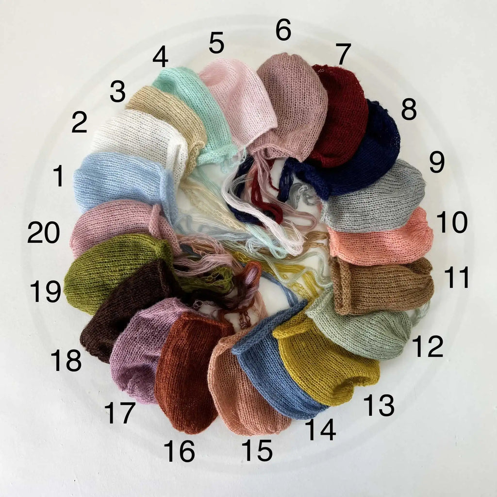 Don&Judy Baby Photography Prop Newborn Hat Soft Boy Girl Infant Handmade Mohair Bonnet Headwear Photo Shoot Studio Accessories