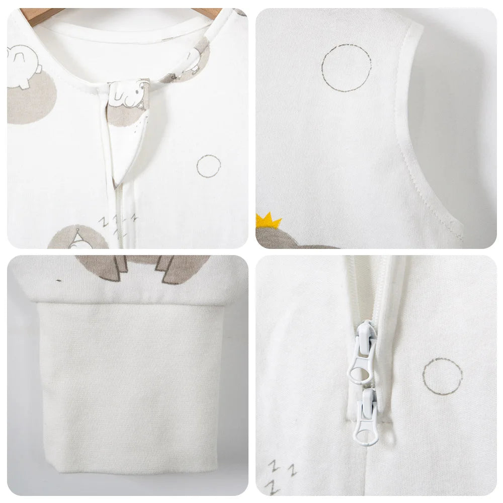 Baby Sleeping Bag 28-32℃ Summer Cool Vest Kids Sleep Sack Boys Girls 100% Cotton Breathable Sleeping Bag Baby Anti Tipi New