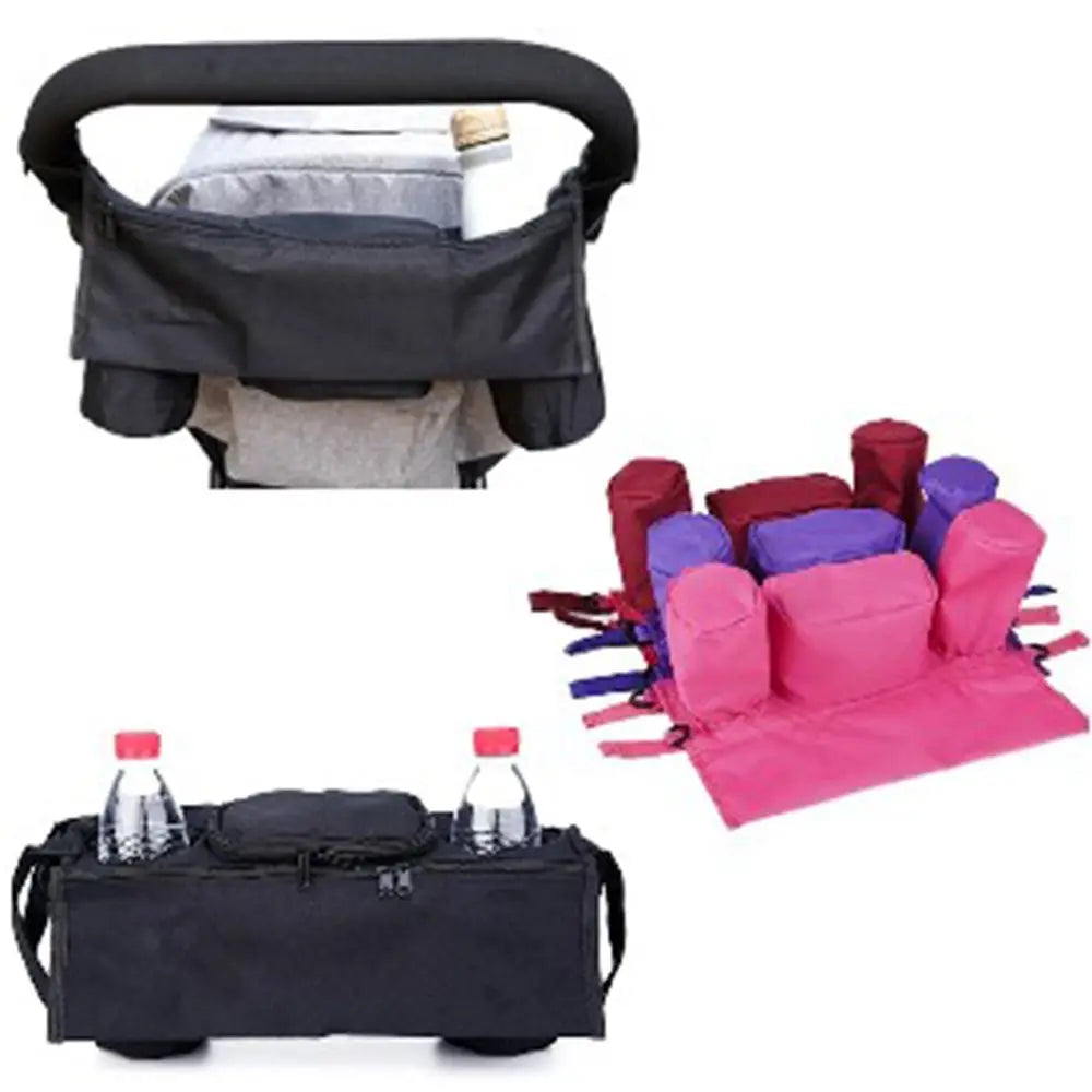 Wheelchair Storage Bag Stroller Accessories Baby Stroller Organizer Baby Pram Bottle Cup Holder Carriage Bag Infant Nappy Bags