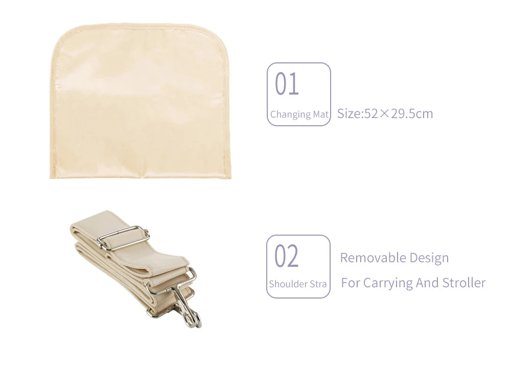 Insular Baby Diaper Bags Large Capacity Mommy Travel Shoulder Bag Waterproof Baby Nappy Bag Portable Stroller Bag For Baby Care