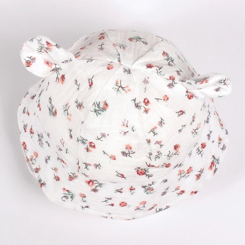 Kids Hat For Girls Muslin Cotton Children's Bucket Cap Panama Baby Girl Summer Travel Sunscreen Beach Hat Sun Fisherman Cap