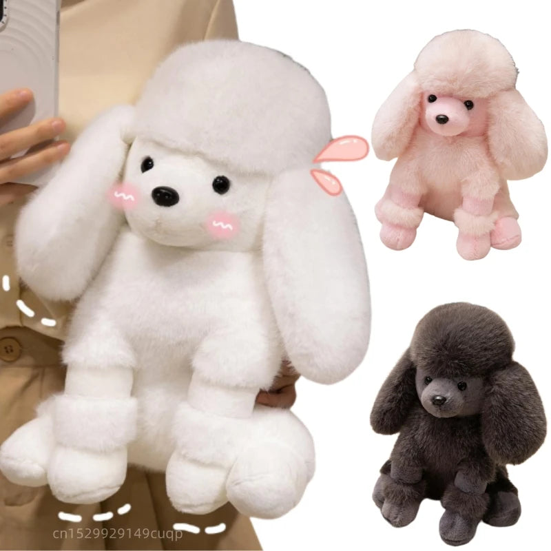 Hot Simulation Color Small Bell Poodle Plush Toys Doll Stuffed Soft Animal Fluffly Curly Hair Dog Lifelike Puppy For Kids Gifts