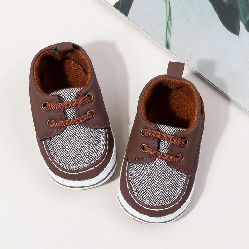 Spring And Autumn Baby Boys First Walking Indoor Outdoor Toddler Shoes With Fashion Design And Soft TPR Sole For 0-18M Baby