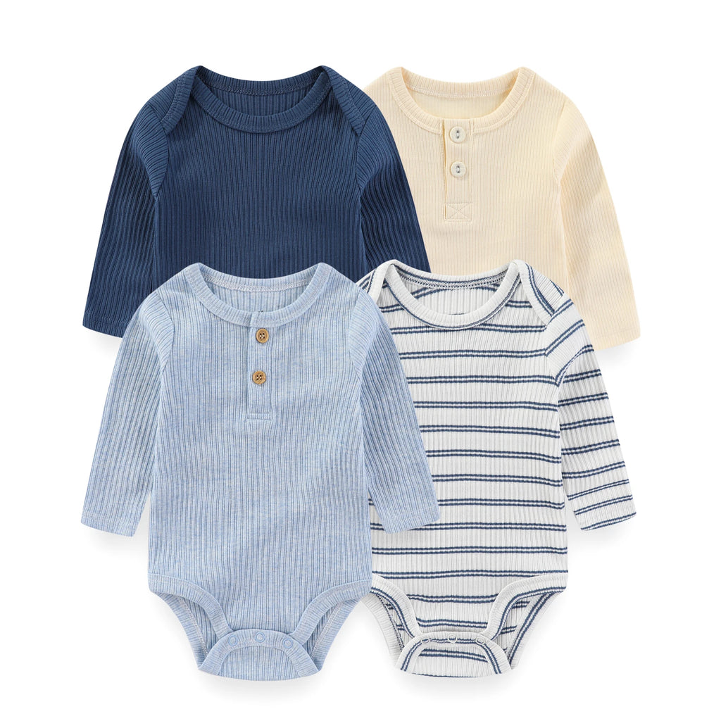 4-Piece Cute Baby Boys Girl Long Sleeve Bodysuits Newborn Onesies 0-12 Months Infant Clothes Four Seasons Bebe Clothing