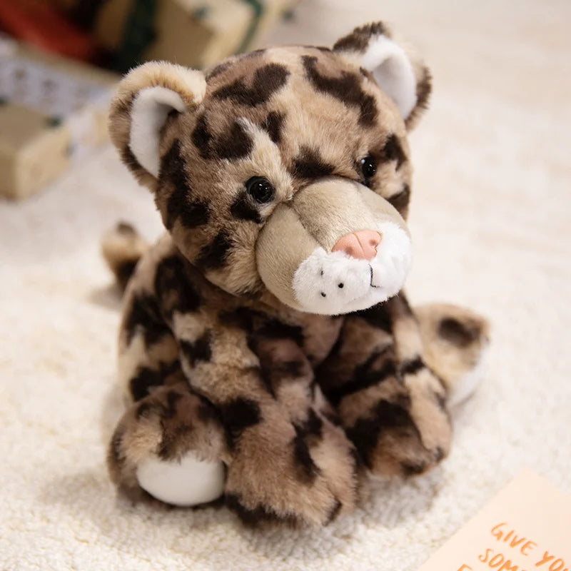 Nice 23cm Lifelike Stuffed Jungle Animal Plush Toy For Kids Sitting Tiger Elephant Monkey Leopard