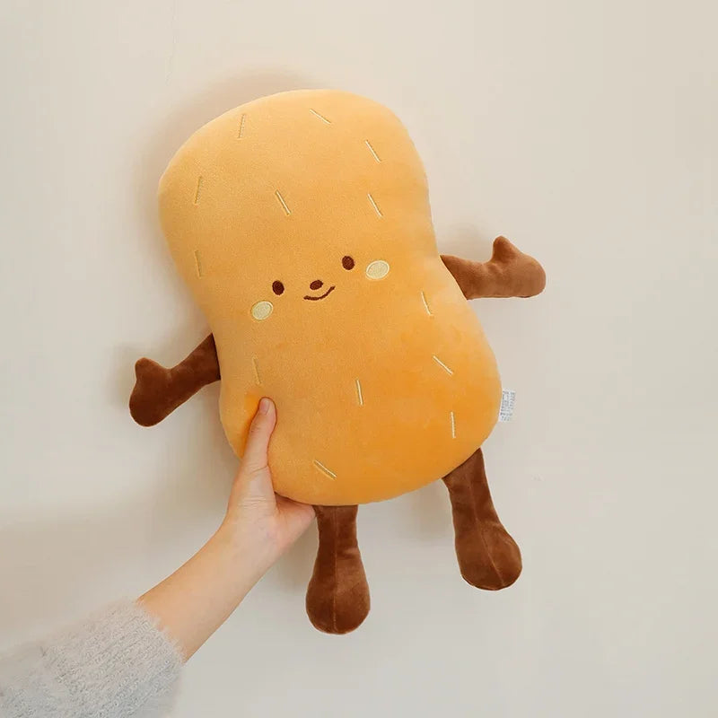 Adorable Cartoon Smile Peanut Plush Throw Pillow Soft Comfy Sleeping Pillow Back Pillow For Chair Creative Home Decor Nice Gift