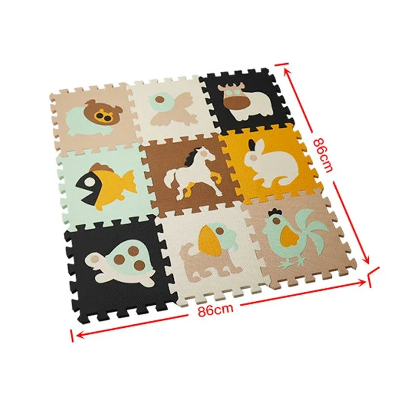 30*30*1cm Cartoon Animal Pattern Play Mats Puzzles EVA Foam Floor Pad For Children Baby Play Gym Crawling Mats Toddler Carpet