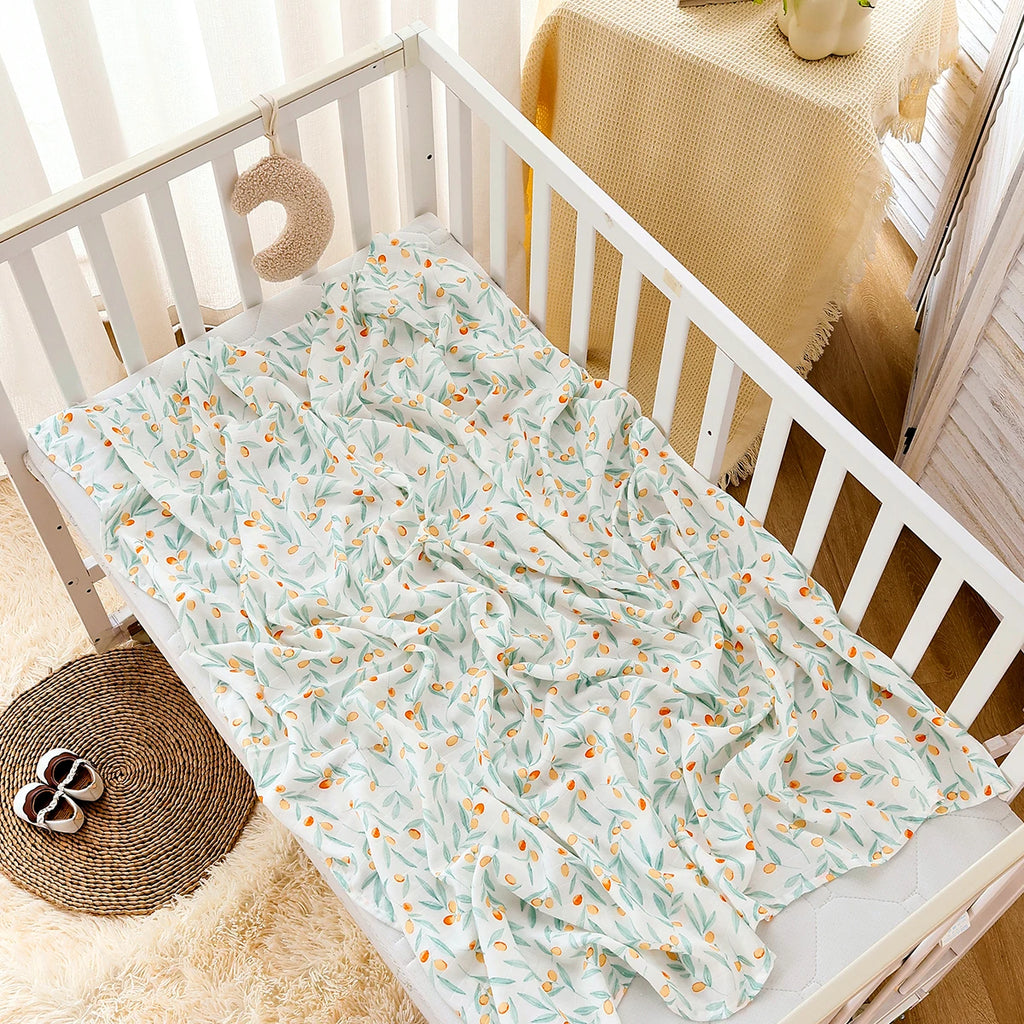 Elinfant 3PCS Bamboo Cotton Muslin Swaddle Blanket Newborn Swaddle Wrap Soft Cozy Nursing Cover Baby Quilt Swaddle Blankets