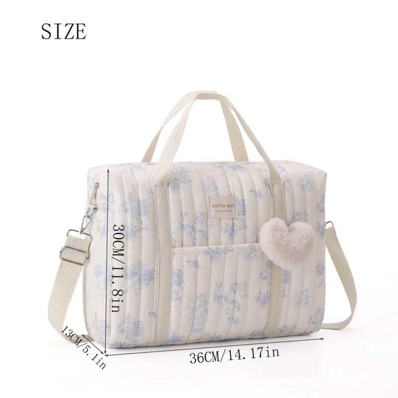 Multifunctional Large Capacity Mommy Bag Women Travel Tote Bag Baby Organizer Diaper Bag Floral Print Shoulder Crossbody Bag
