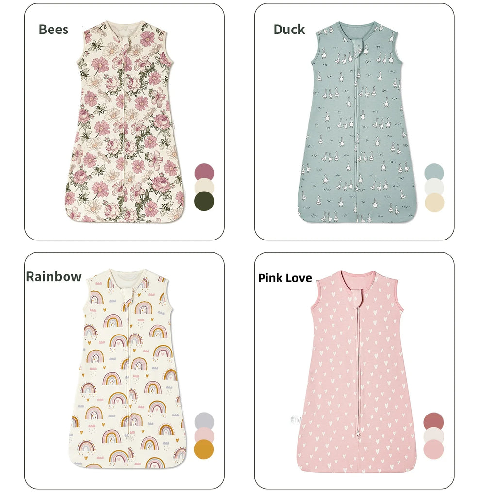 Sleeveless Vest Baby Sleeping Bag Cotton Thin Breathable Pajamas Anti-Kicking Cocoon for Newborn Envelope Sleep Sack Bedding