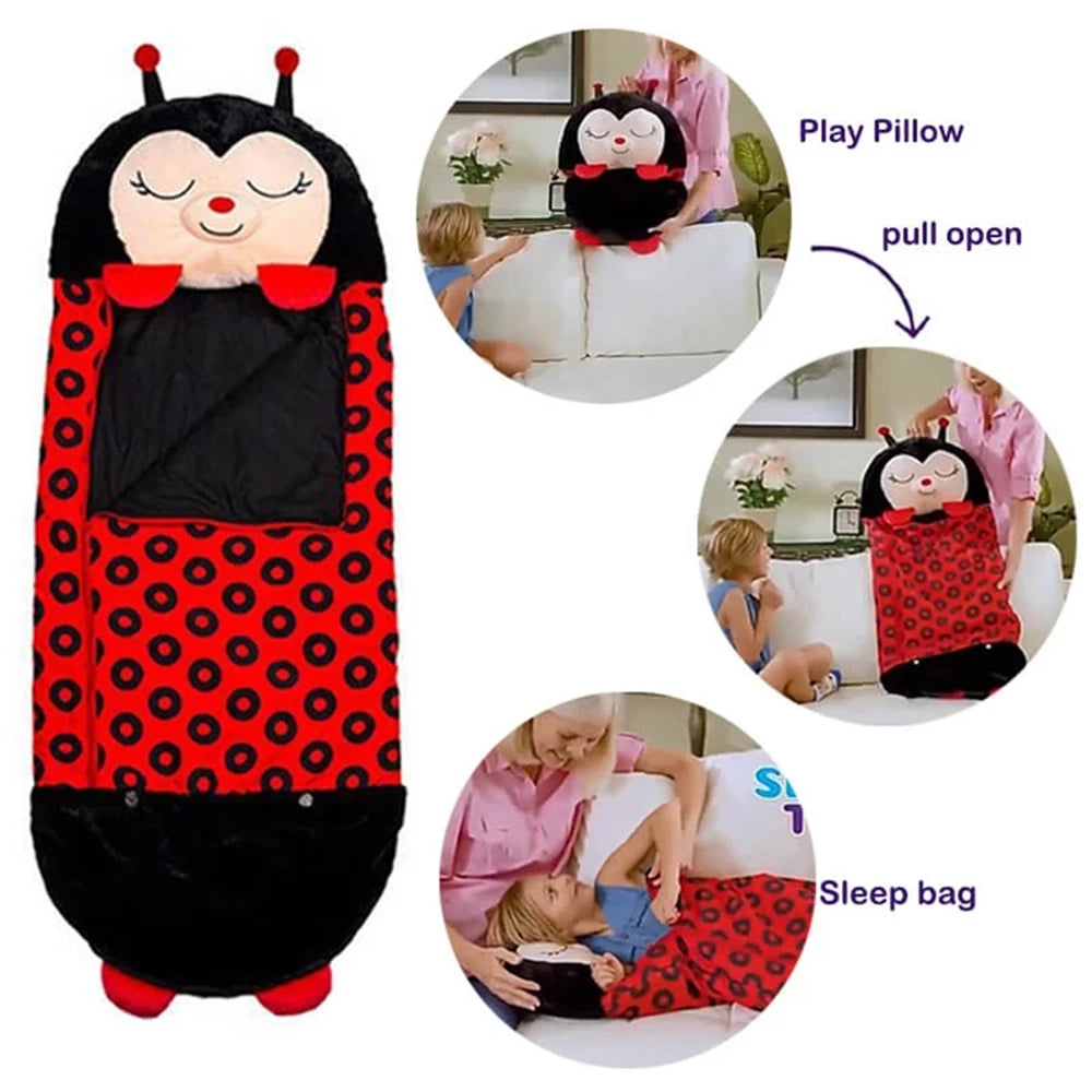 Kids Cartoon Sleepsacks Children's Sleeping Bag With Pillow Plush Doll Pillow Boys Girls Baby Animal Sleep Sack For Birthday