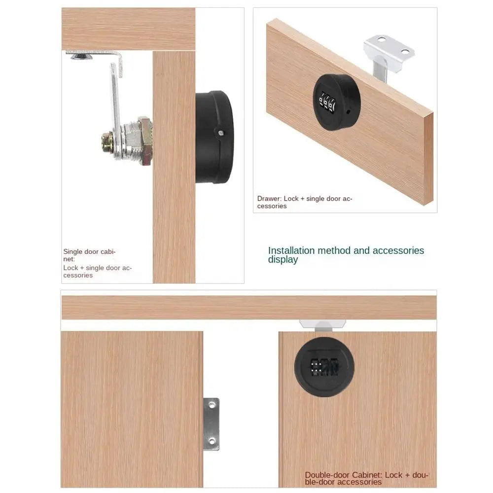 Drawer Password Lock 20/30mm Thread Length Cupboard Mailbox 3 Digital Combination Lock Anti-theft Security Furniture Hardware