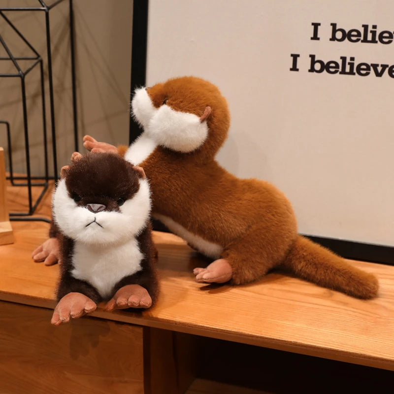 New 40cm Cute Otter Plush Toys Fluffy Cozy Magnetic Animal Doll Cute Well-behaved Lying Doll Funny Toys Nice Accompany Gift